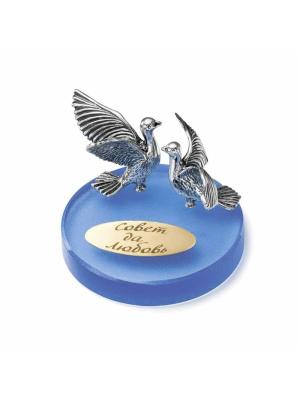 Сувенир серебро 925 пробы, покрытие - оксидирование, вставка - стекло ювелирное собственной огранки