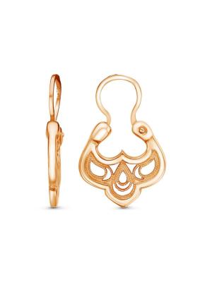 Серьги серебро 925 пробы, покрытие - золочение, без вставок