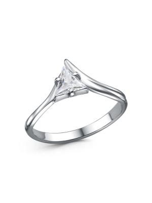 Кольцо бижутерия, покрытие - платинирование, вставка - фианит (недрагоценный камень)