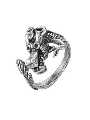 Кольцо бижутерия, покрытие - серебрение с оксидированием, без вставок