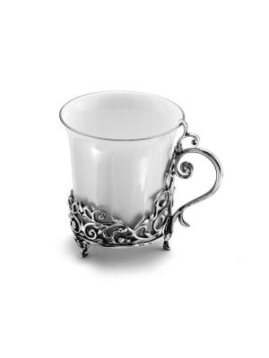 Подстаканник серебро 925 пробы, покрытие - оксидирование, без вставок