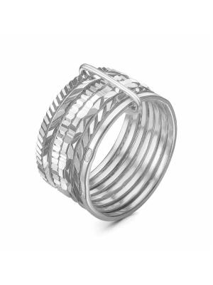 Кольцо серебро 925 пробы, покрытие - родирование, без вставок