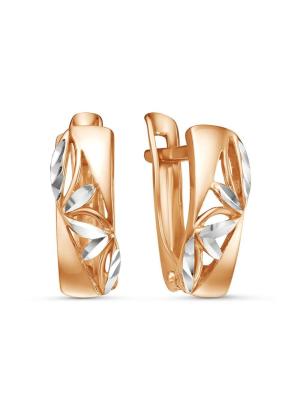 Серьги бижутерия, покрытие - золочение, отделка - алмазная грань, без вставок