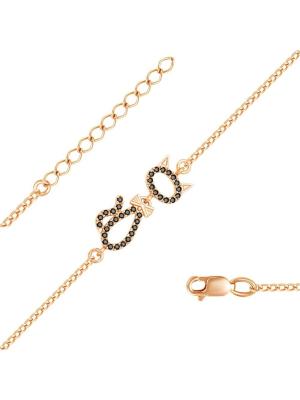 Браслет серебро 925 пробы, покрытие - золочение, вставка - фианит (недрагоценный камень)