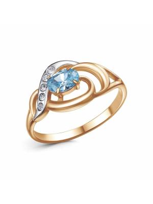 Кольцо бижутерия, покрытие - золочение, выборочное родирование