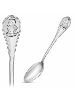 Ложка детская с ангелом-хранителем "мальчик" серебро 925 пробы, без покрытия, без вставок
