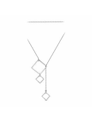 Колье серебро 925 пробы, покрытие - родирование, без вставок