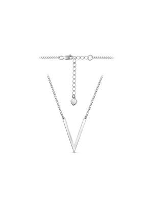 Колье бижутерия, покрытие - серебрение, без вставок