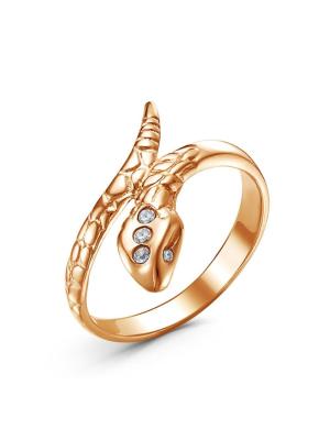 Кольцо бижутерия, покрытие - золочение, вставка - стекло ювелирное preciosa