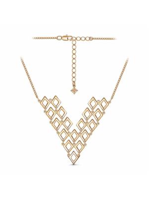 Колье серебро 925 пробы, покрытие - золочение, без вставок