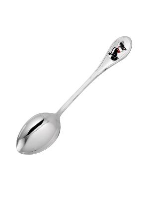 Ложка чайная "кошка" серебро 925 пробы, без покрытия, отделка - эмаль, без вставок