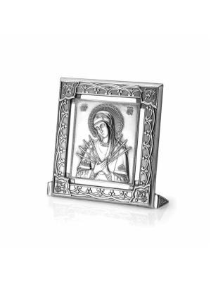 Икона "семистрельная" серебро 925 пробы, покрытие - оксидирование, без вставок