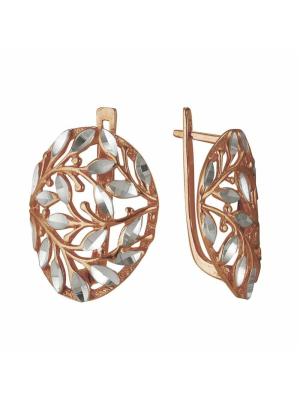 Серьги бижутерия, покрытие - золочение, отделка - алмазная грань, без вставок