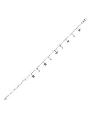 Браслет серебро 925 пробы, покрытие - родирование, без вставок