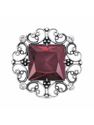 Брошь бижутерия, покрытие - серебрение с оксидированием