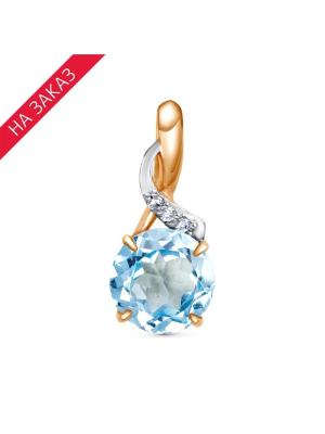 Подвеска серебро 925 пробы, покрытие - золочение, выборочное родирование