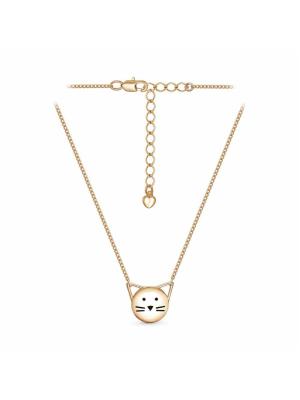 Колье бижутерия, покрытие - золочение, отделка - эмаль, без вставок