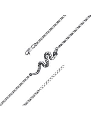 Браслет бижутерия, покрытие - серебрение с оксидированием, без вставок