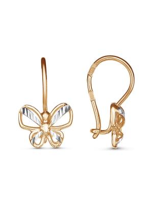 Серьги бижутерия, покрытие - золочение, отделка - алмазная грань, без вставок