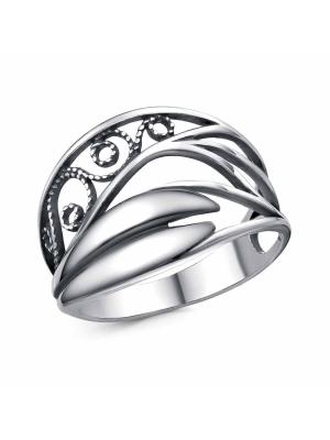 Кольцо бижутерия, покрытие - серебрение с оксидированием, без вставок