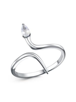 Кольцо бижутерия, покрытие - платинирование, вставка - фианит (недрагоценный камень)