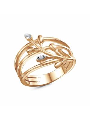 Кольцо серебро 925 пробы, покрытие - золочение, отделка - алмазная грань, без вставок