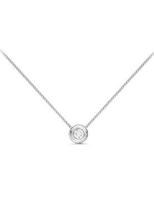 Колье серебро 925 пробы, покрытие - родирование, вставка - фианит (недрагоценный камень)