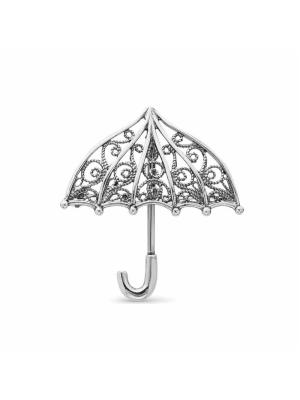 Брошь серебро 925 пробы, покрытие - оксидирование, без вставок