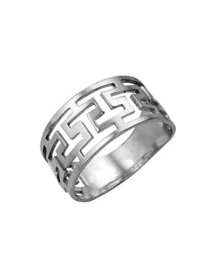 Кольцо бижутерия, покрытие - серебрение, без вставок