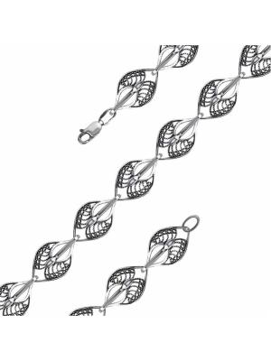 Браслет серебро 925 пробы, покрытие - оксидирование, без вставок