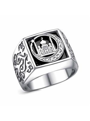 Кольцо серебро 925 пробы, покрытие - оксидирование, вставка - стекло ювелирное собственной огранки