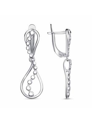 Серьги бижутерия, покрытие - серебрение с оксидированием, без вставок