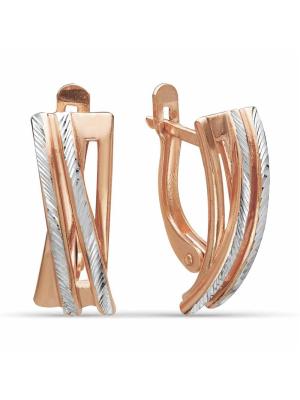 Серьги серебро 925 пробы, покрытие - золочение, отделка - алмазная грань, без вставок