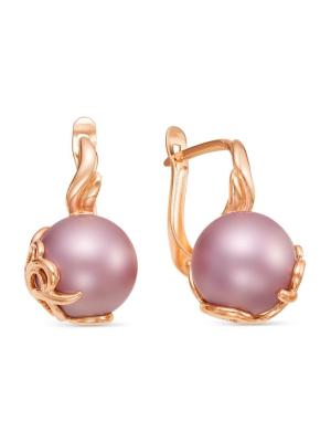Серьги бижутерия, покрытие - золочение, вставка - имитация жемчуга