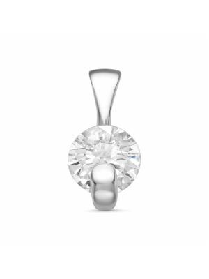 Подвеска бижутерия, покрытие - серебрение, вставка - фианит (недрагоценный камень)