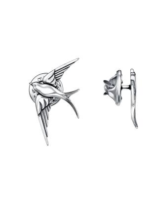 Брошь бижутерия, покрытие - серебрение с оксидированием, без вставок