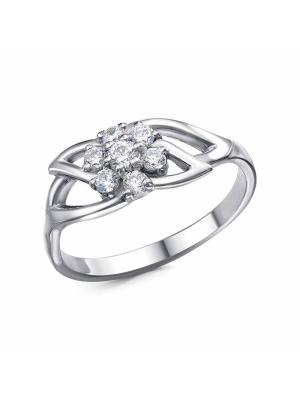 Кольцо серебро 925 пробы, покрытие - родирование, вставка - фианит (недрагоценный камень)