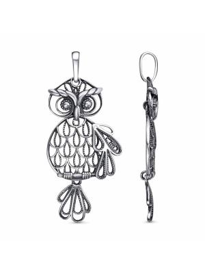 Подвеска бижутерия, покрытие - серебрение с оксидированием, без вставок