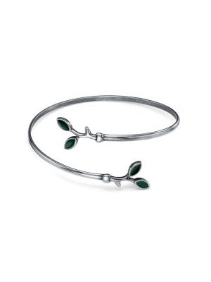 Браслет бижутерия, покрытие - серебрение с оксидированием, отделка - эмаль, без вставок