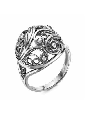 Кольцо серебро 925 пробы, покрытие - оксидирование, без вставок