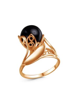 Кольцо бижутерия, покрытие - золочение, вставка - имитация жемчуга