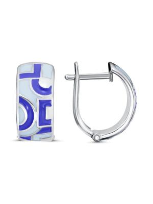 Серьги бижутерия, покрытие - серебрение, отделка - эмаль, без вставок