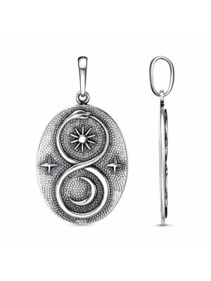 Подвеска бижутерия, покрытие - серебрение с оксидированием, без вставок