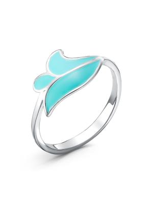 Кольцо бижутерия, покрытие - серебрение, отделка - эмаль, без вставок