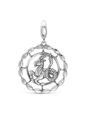 Подвеска "козерог" серебро 925 пробы, покрытие - оксидирование, отделка - алмазная грань, без вставок