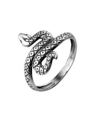 Кольцо бижутерия, покрытие - серебрение с оксидированием, без вставок