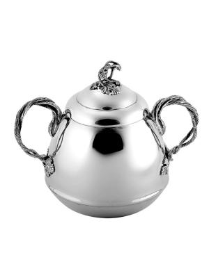 Сахарница серебро 925 пробы, покрытие - оксидирование, без вставок