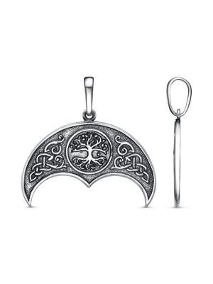 Подвеска бижутерия, покрытие - серебрение с оксидированием, без вставок