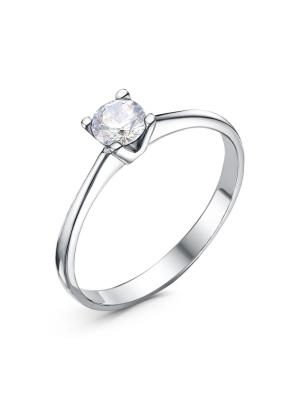 Кольцо бижутерия, покрытие - платинирование, вставка - фианит (недрагоценный камень)