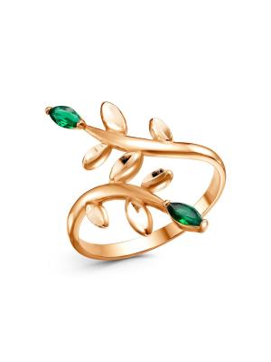 Кольцо бижутерия, покрытие - золочение, отделка - алмазная грань, вставка - искусственная шпинель